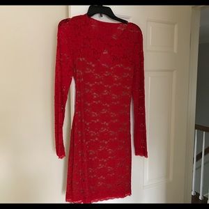 Express red lace dress